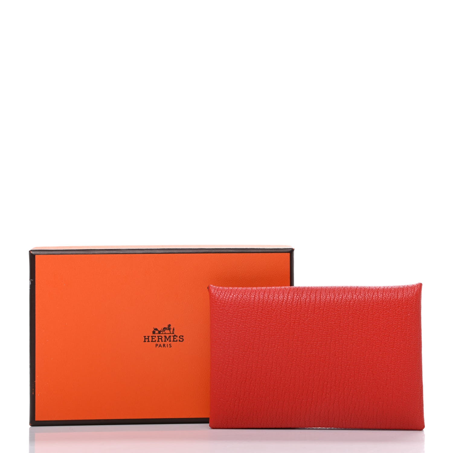 Hermes Chevre Mysore Calvi Card Case Rouge Tomate 9 of 9
