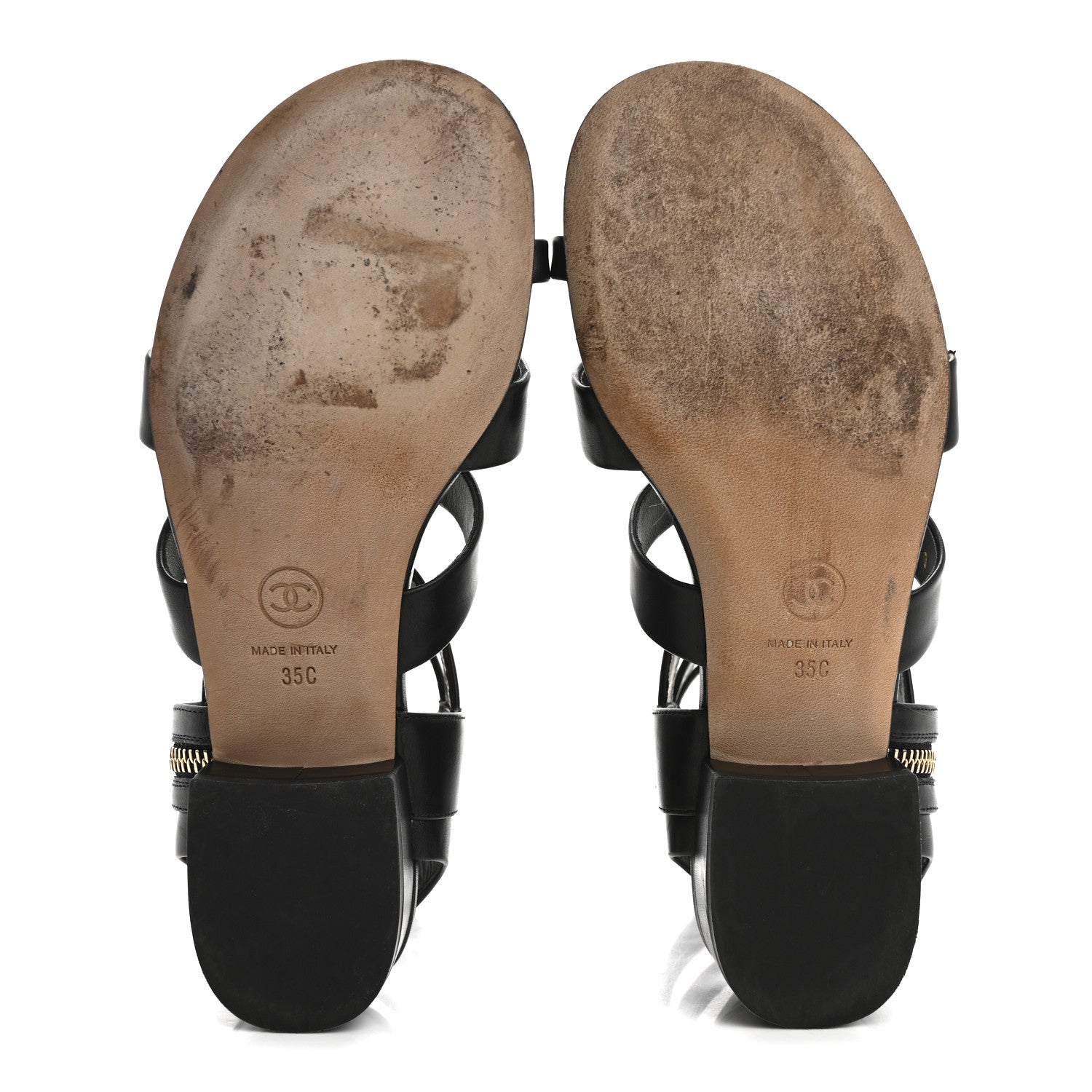 Chanel Calfskin Gladiator Sandals 35 Black 6 of 13