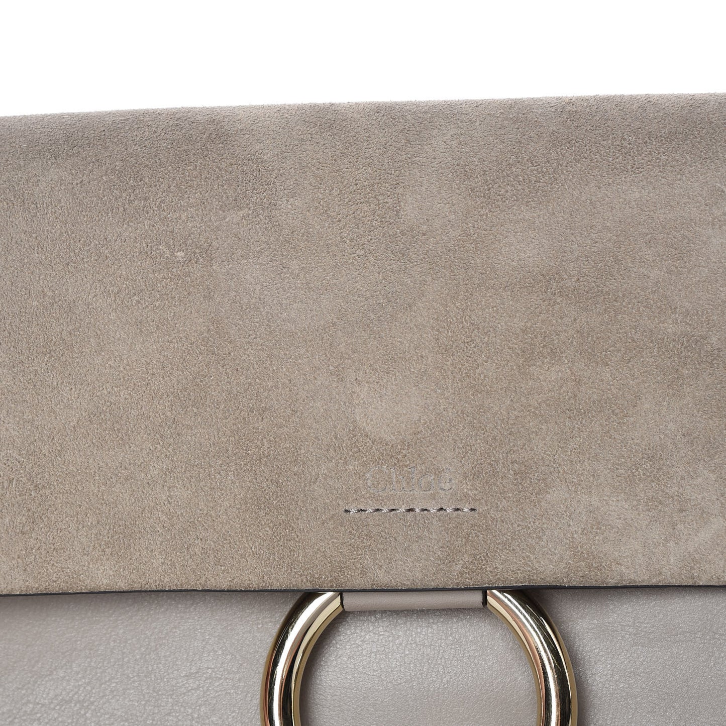 Suede Calfskin Faye Clutch Motty Grey