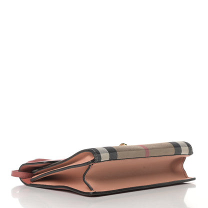 Burberry Derby Calfskin House Check Small Macken Crossbody Bag Copper Pink 3 of 5