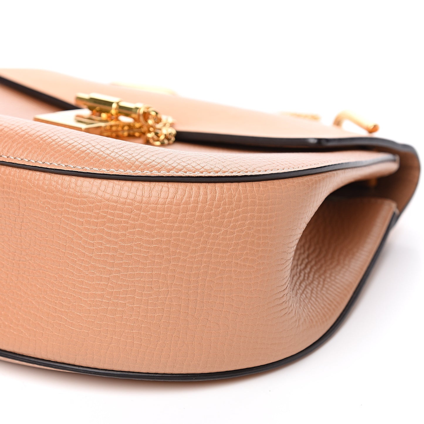 Grained Calfskin Lambskin Bi-Color Drew Shoulder Bag Wet Sand Sunflower