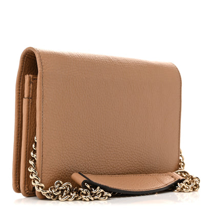 Gucci Pebbled Calfskin Soho Wallet On Chain Camelia 3 of 14