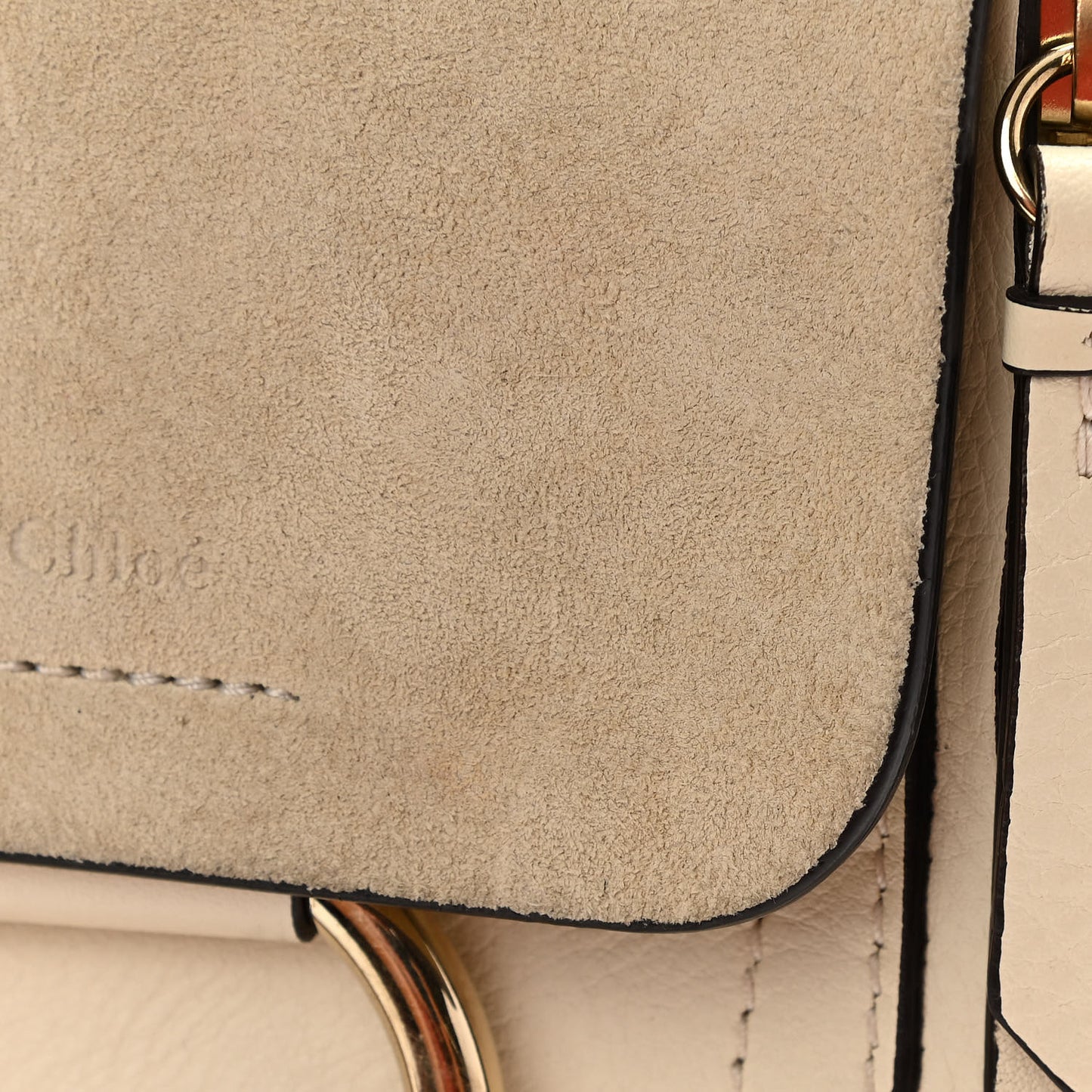 Suede Calfskin Mini Faye Backpack Off White