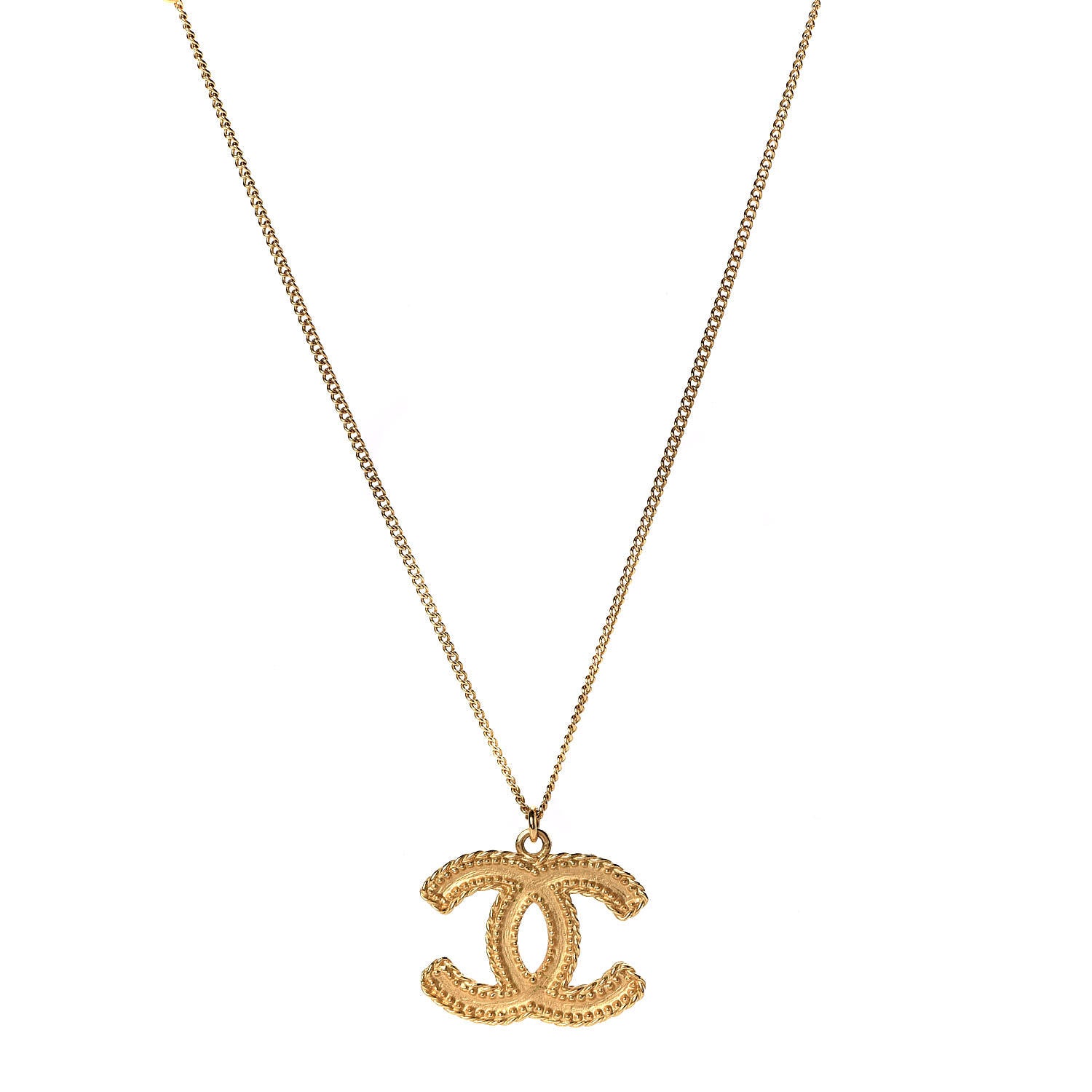 Chanel CC Necklace Matte Gold 1 of 5