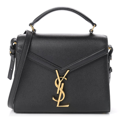 Saint Laurent Grain de Poudre Mini Classic Monogram Cassandra Top Handle Black 1 of 8