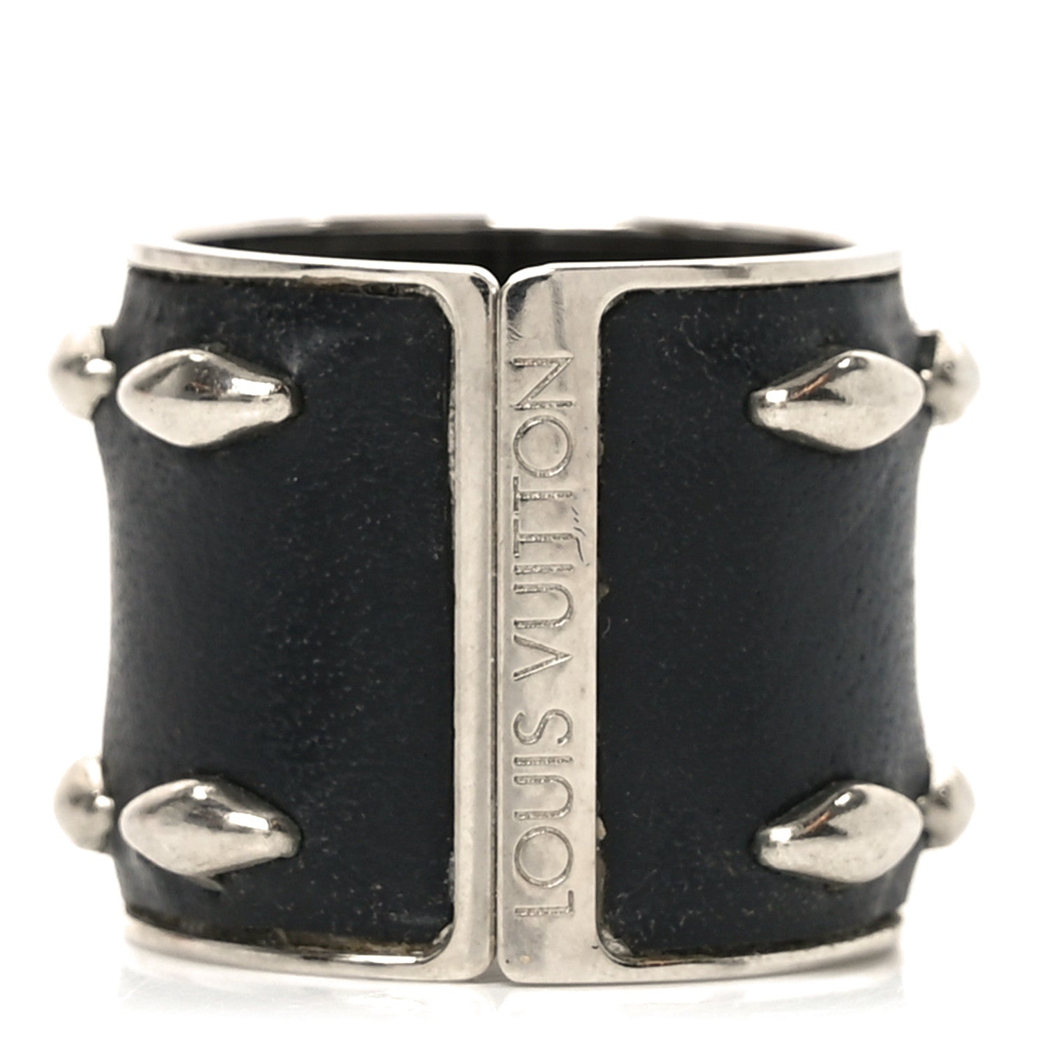 Louis Vuitton Calfskin Ring M Black Silver 1 of 6