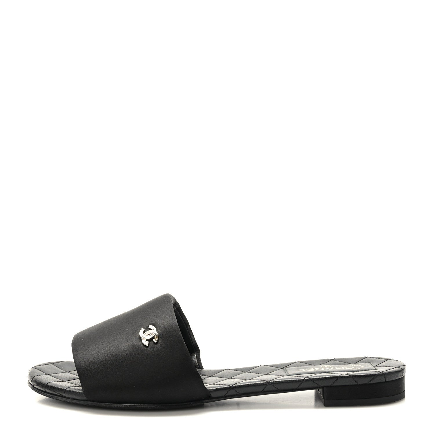 Chanel Satin Mule Sandals 41 Black 1 of 9