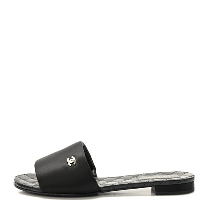 Chanel Satin Mule Sandals 41 Black 1 of 9