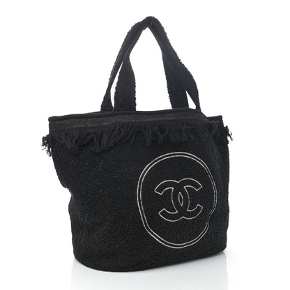 Chanel Terry Cotton CC Beach Tote Towel Set Black 4 of 12