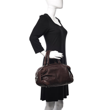 Chanel Calfskin Stitched Outdoor Ligne Bowler Brown 2 of 9