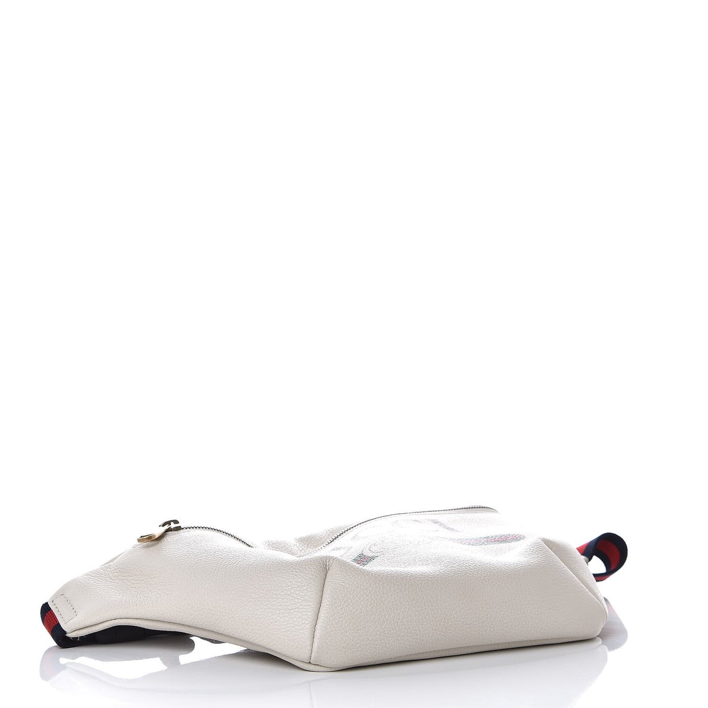 Grained Calfskin Logo Belt Bag White