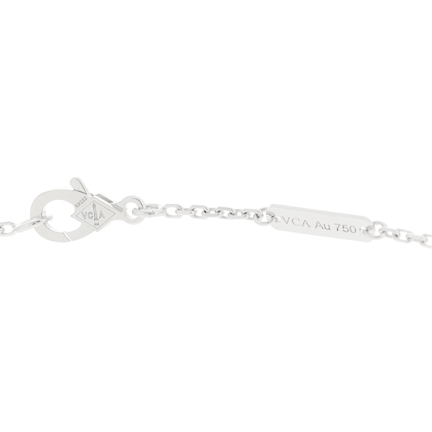 Van Cleef & Arpels 18K White Gold Mother Of Pearl Vintage Alhambra Pendant Necklace 5 of 6