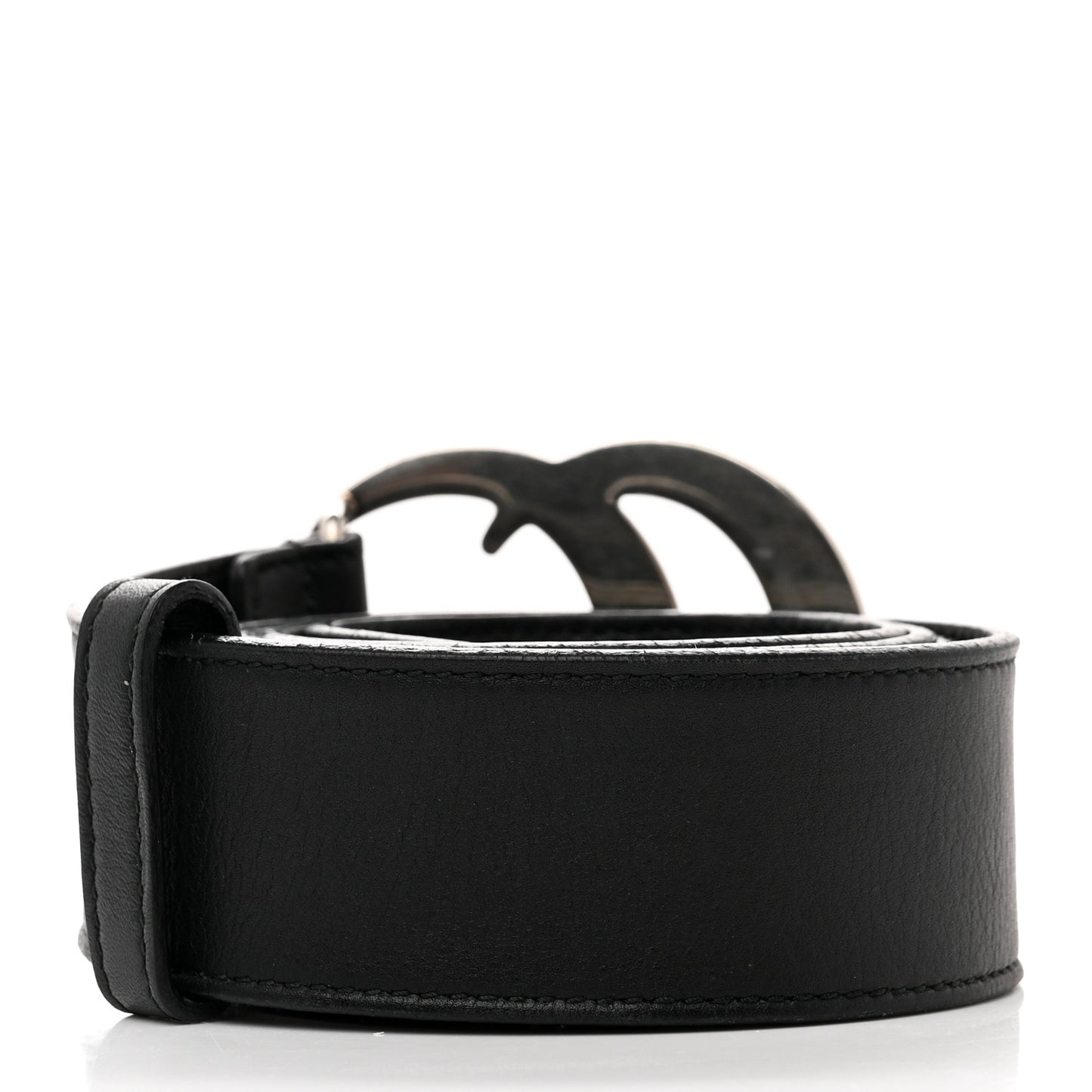 Moon Calfskin Nickel Double G 40mm Belt 90 36 Black