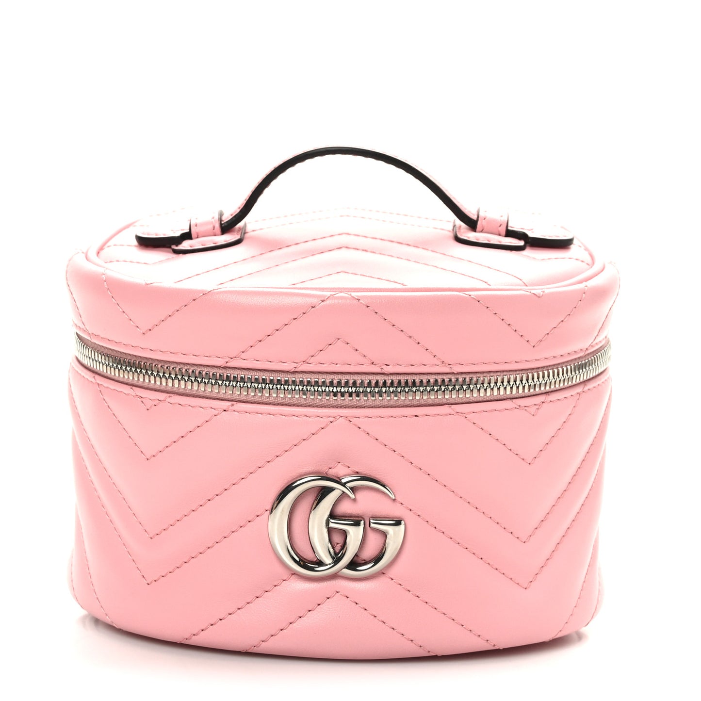 Calfskin Matelasse GG Marmont Vanity Cosmetic Case Wild Rose