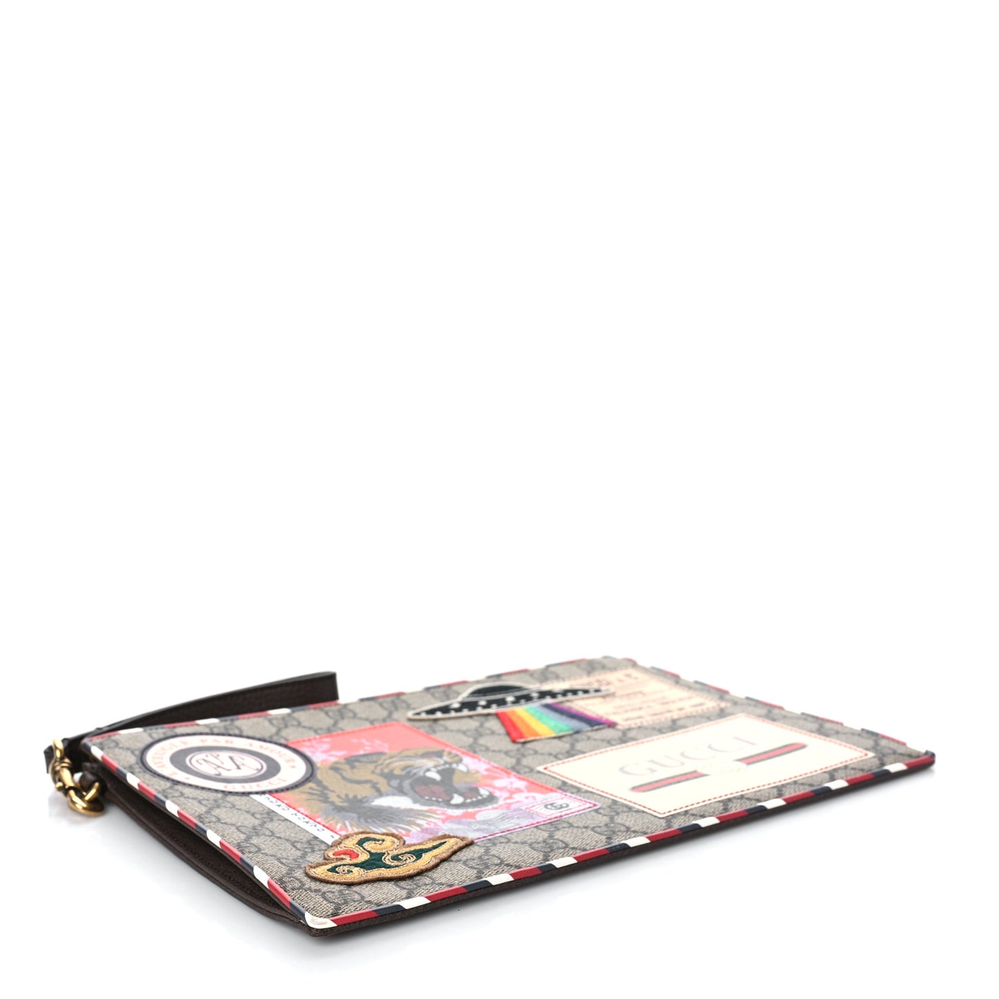 GG Supreme Monogram Courrier Documents Holder Beige New Acero