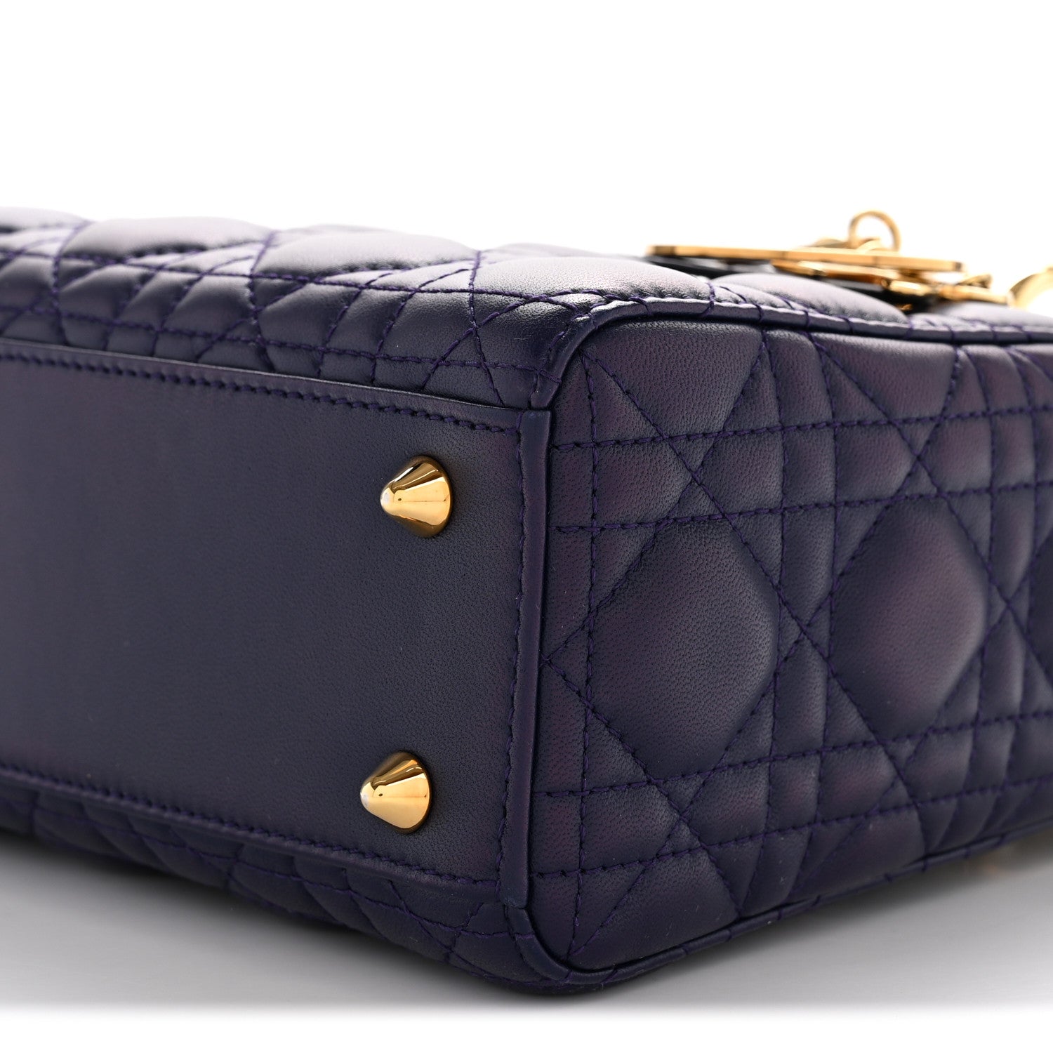 Christian Dior Lambskin Cannage Small Jeweled Owl Lady Dior Blue 10 of 13