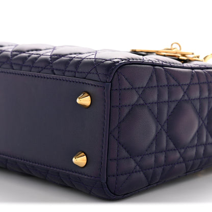 Christian Dior Lambskin Cannage Small Jeweled Owl Lady Dior Blue 10 of 13