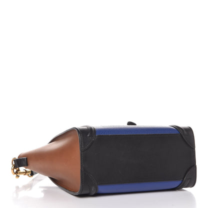 Celine Smooth Drummed Calfskin Nano Tri-Color Luggage Indigo 3 of 7