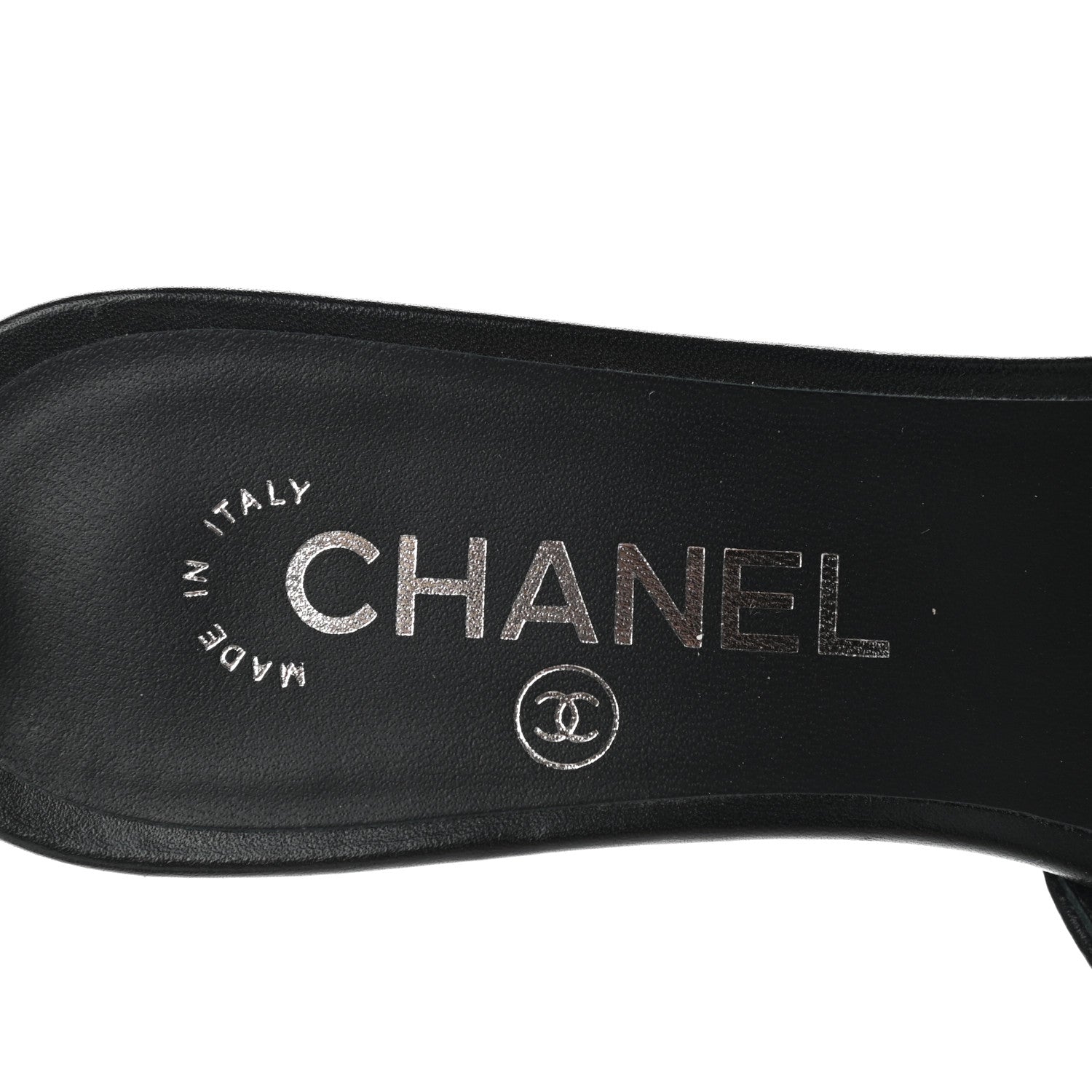 Chanel Lambskin PVC Logo Mule 37 Transparent Black White 7 of 7