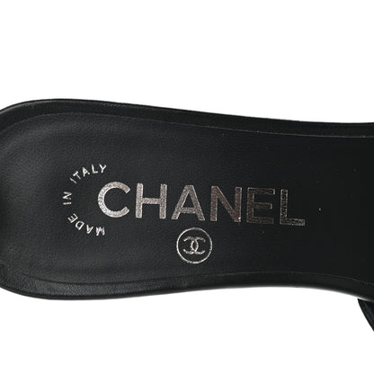 Chanel Lambskin PVC Logo Mule 37 Transparent Black White 7 of 7