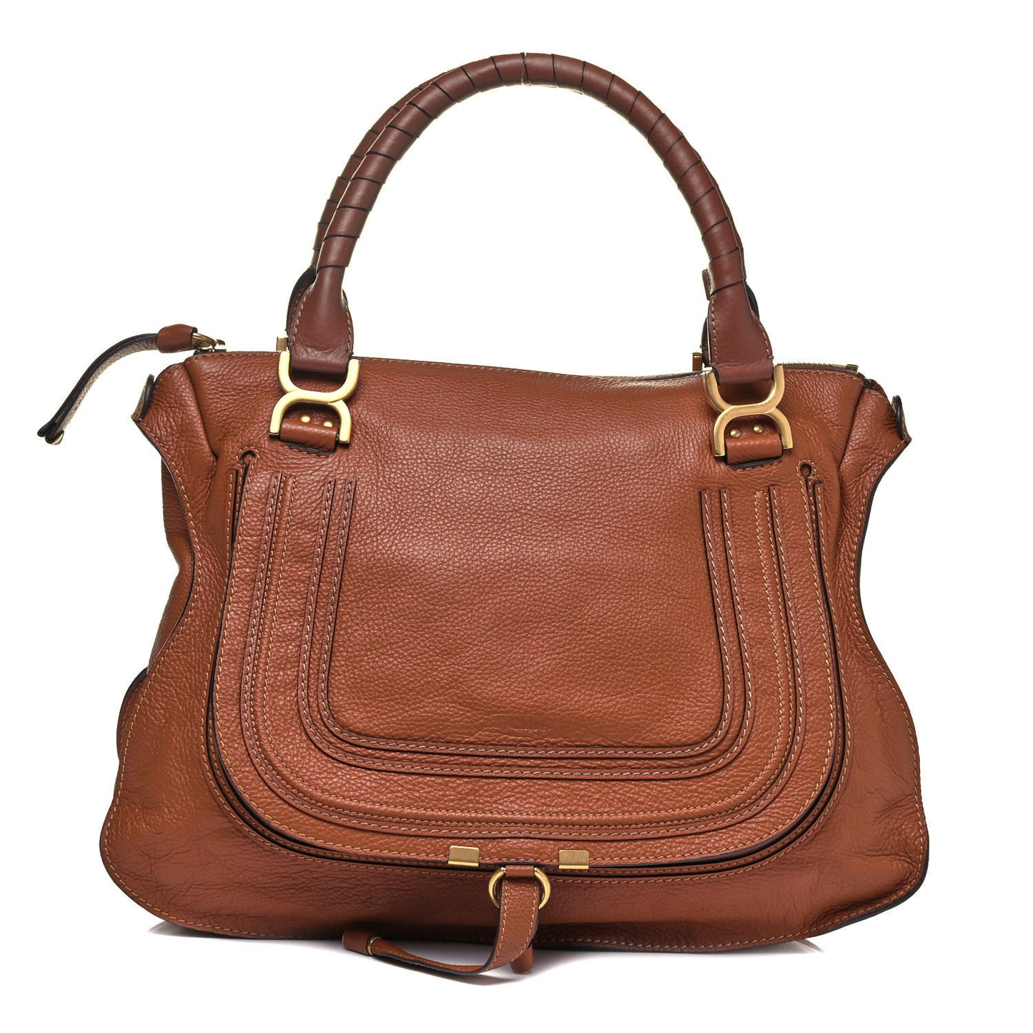 Calfskin Large Marcie Satchel Tan