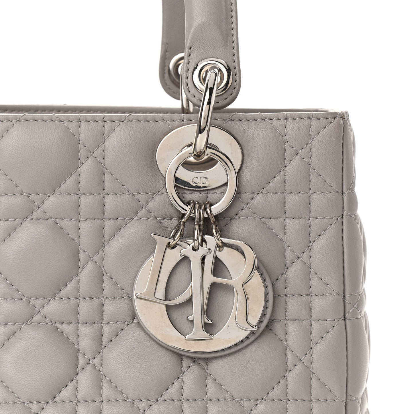 Lambskin Cannage Medium Lady Dior Grey
