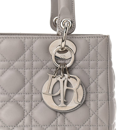 Christian Dior Lambskin Cannage Medium Lady Dior Grey 8 of 10