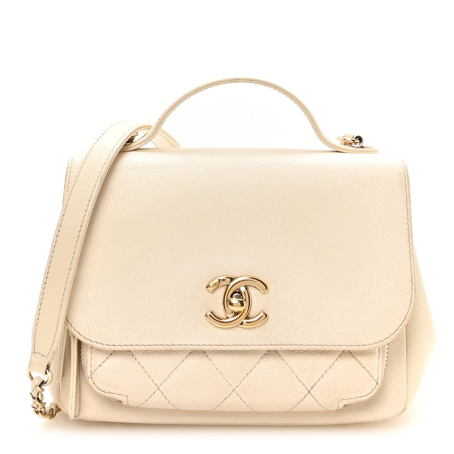 Chanel Caviar Quilted Small Business Affinity Flap White 1 of 9
