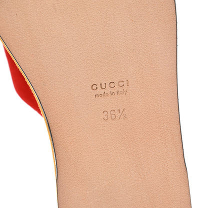Gucci X ADIDAS Kid Scamosciato Quentin Goatskin Trefoil Embroidered Horsebit Platform Mules 36.5 Red Multicolor 7 of 9