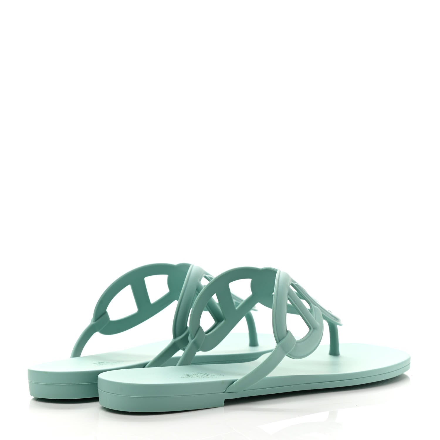 Hermes Rubber Womens Egerie Sandals 39 Vert Embrun 4 of 8