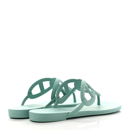 Hermes Rubber Womens Egerie Sandals 39 Vert Embrun 4 of 8