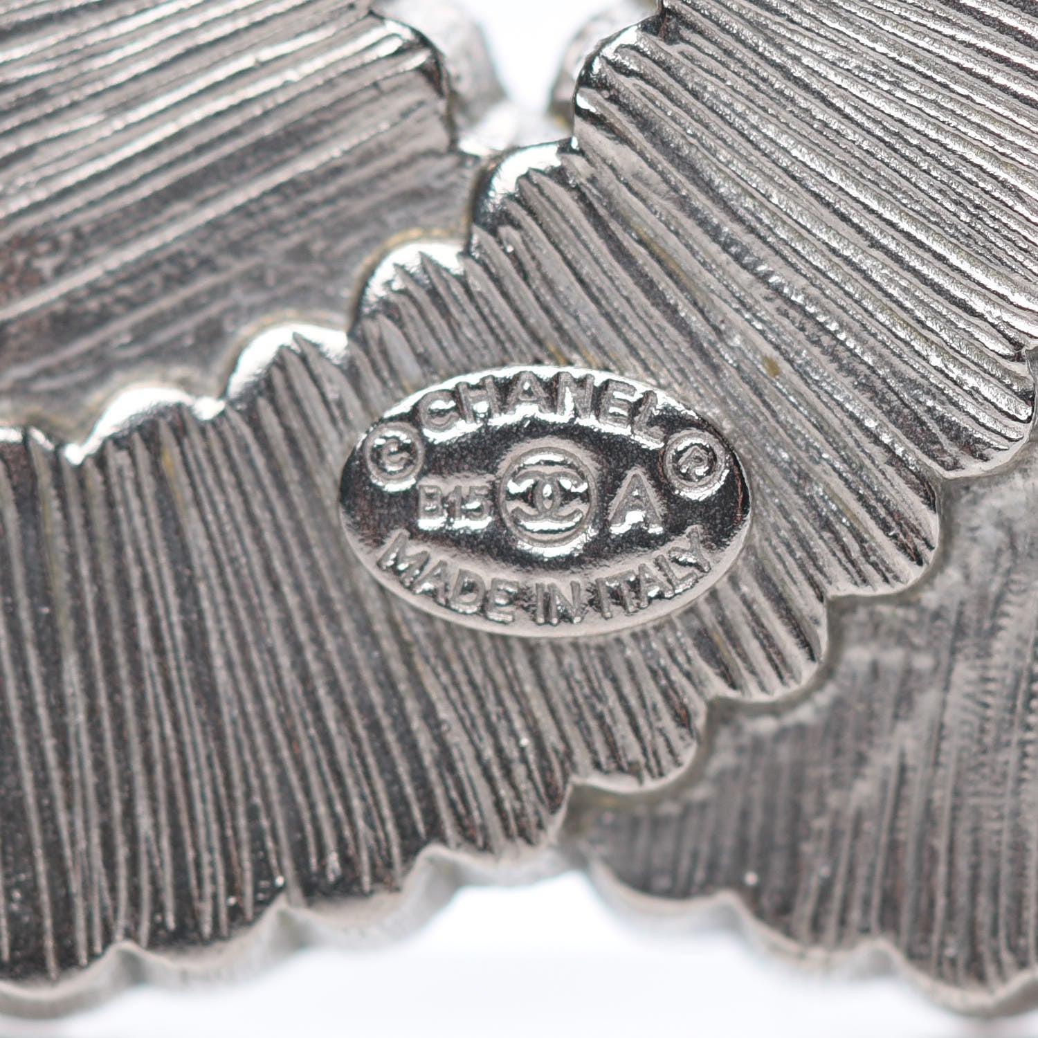 Chanel Crystal Glass CC Brooch Silver 4 of 4