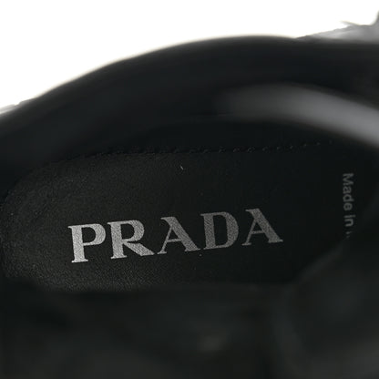 Prada Spazzolato Rois Nylon Metal Triangle Logo Monolith Pouch Pocket 55mm Boots 37.5 Black 7 of 9