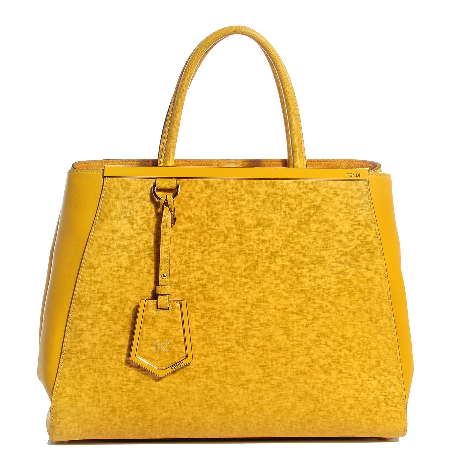 Fendi Vitello Elite Regular 2Jours Tote Yellow Chantilly 1 of 12