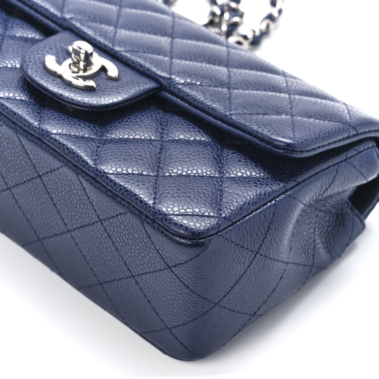 Chanel Caviar Quilted Mini Rectangular Flap Navy 12 of 12