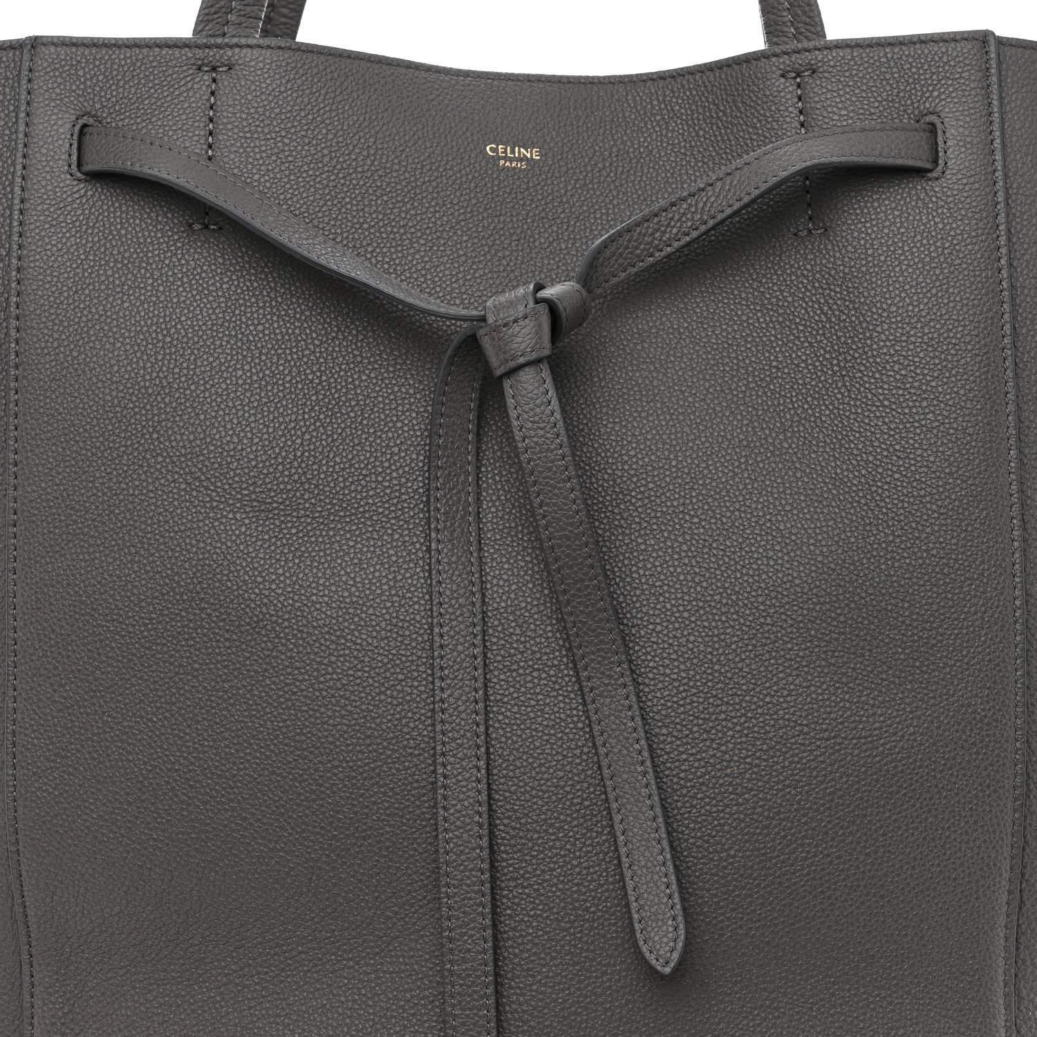 Celine Soft Grained Calfskin Small Belt Cabas Phantom Medium Grey 8 of 10