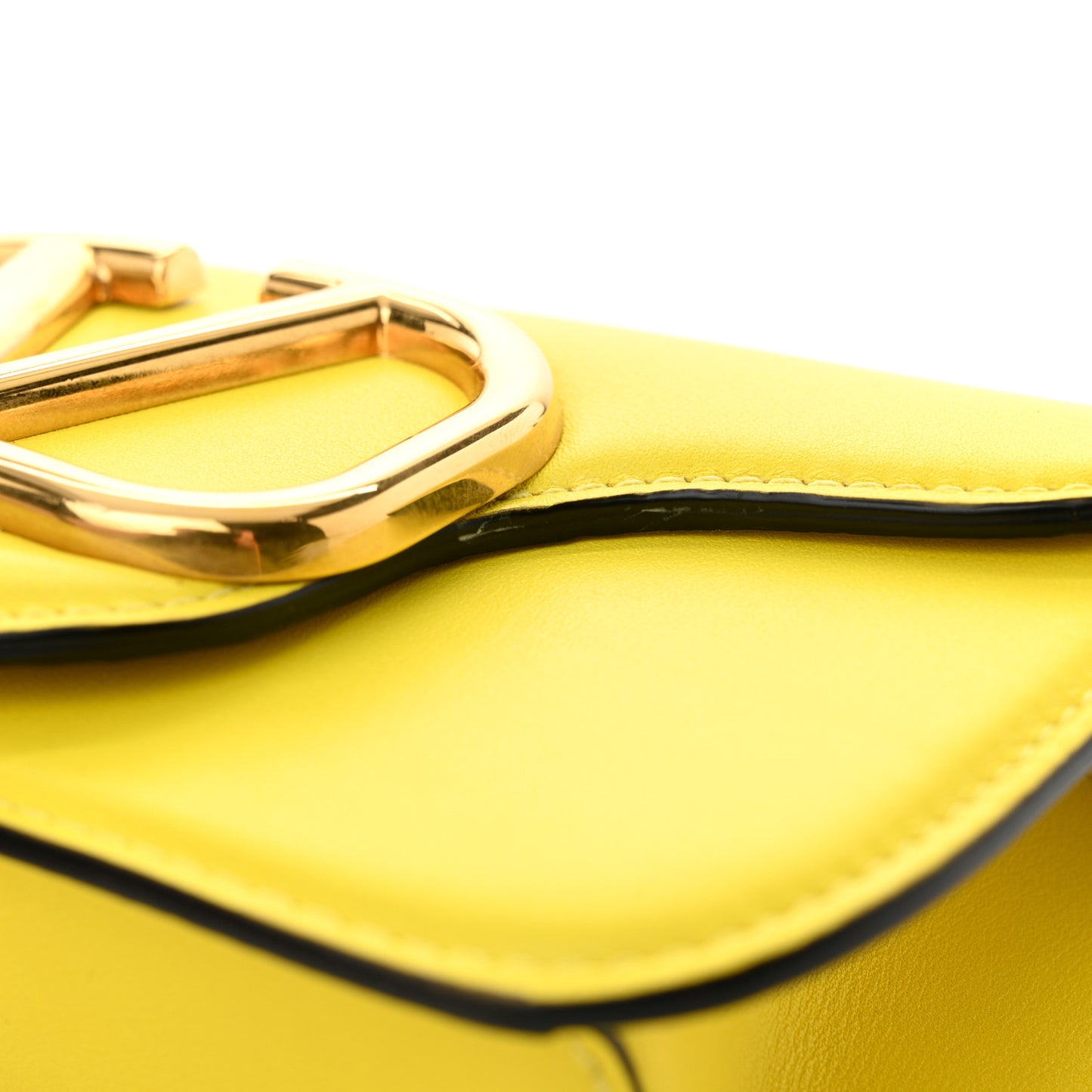 Calfskin Vlogo Small Loco Shoulder Bag Shocking Yellow