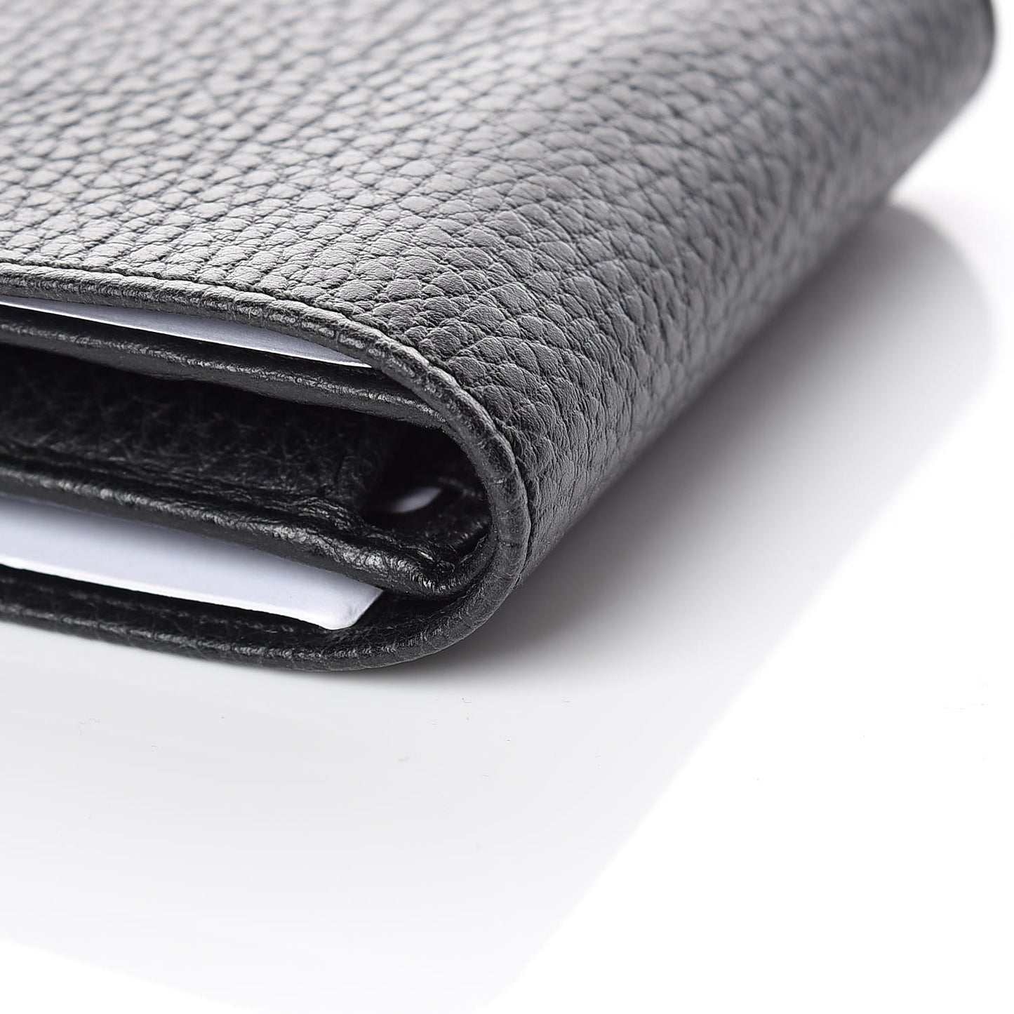 Dollar Calfskin Bi-Fold Wallet Black