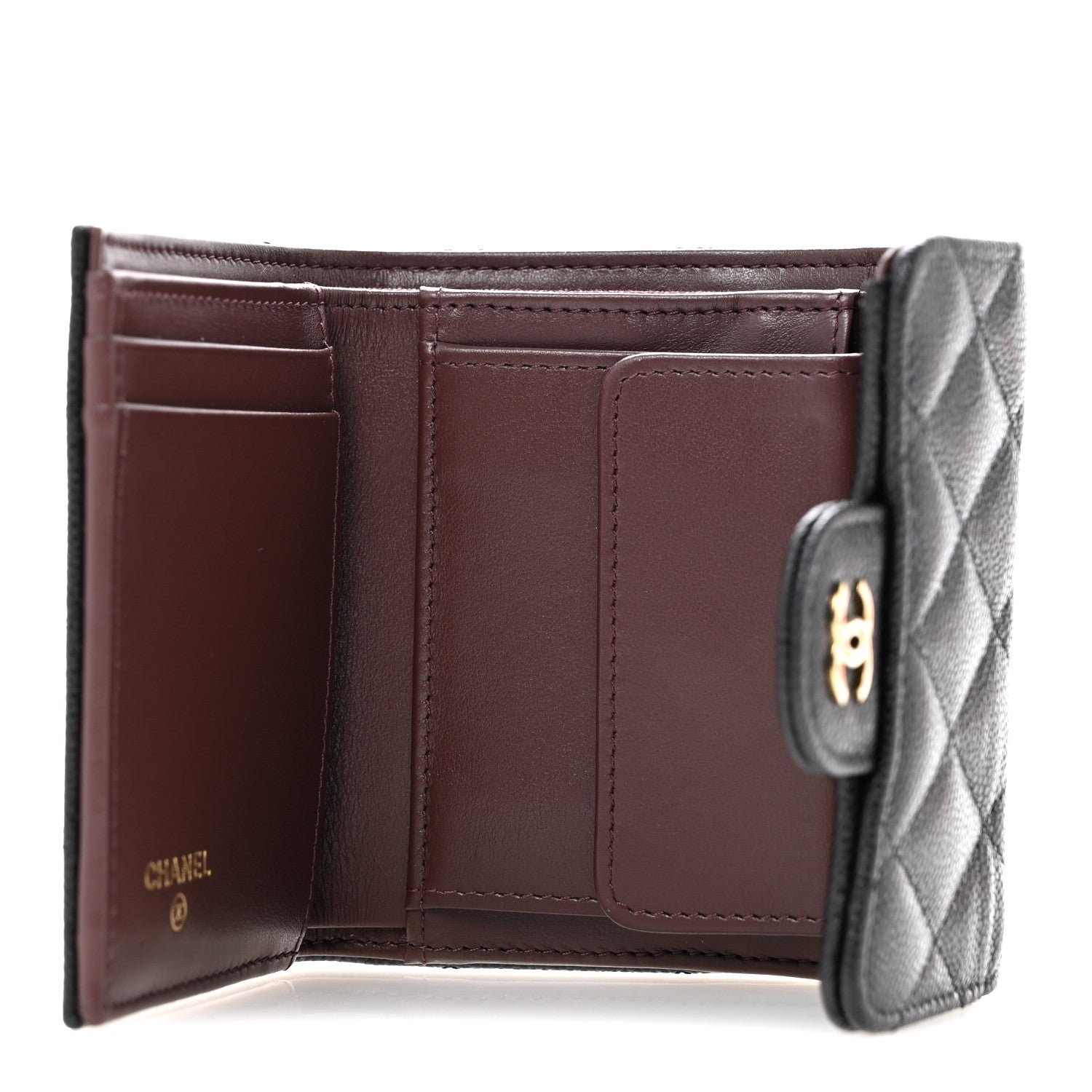 Chanel Caviar Quilted Compact Flap Wallet Black 5 of 9