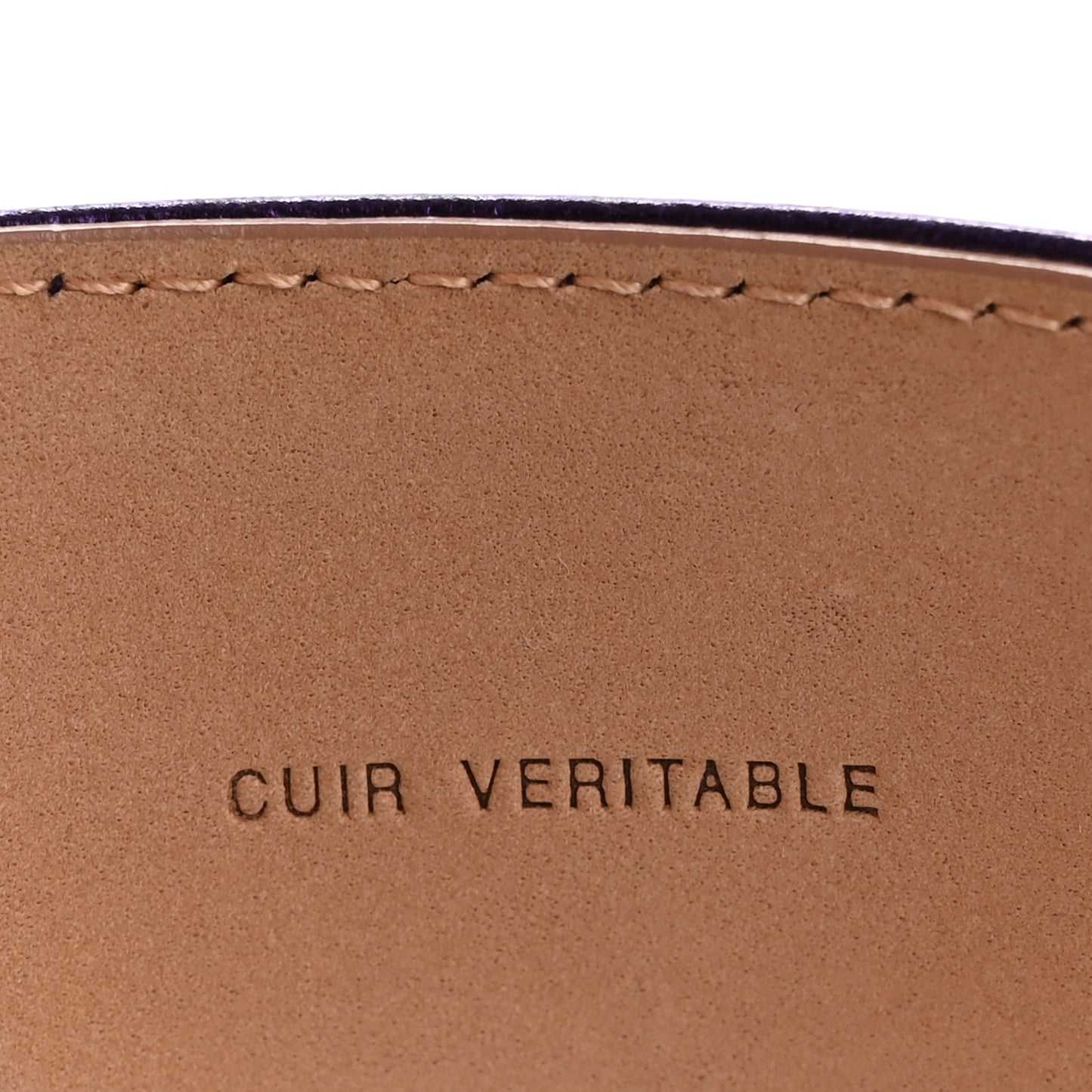 Metallic Calfskin CC Logo Belt 80 32 Purple