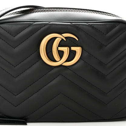 Gucci Calfskin Matelasse Small GG Marmont Chain Shoulder Bag Black 8 of 10