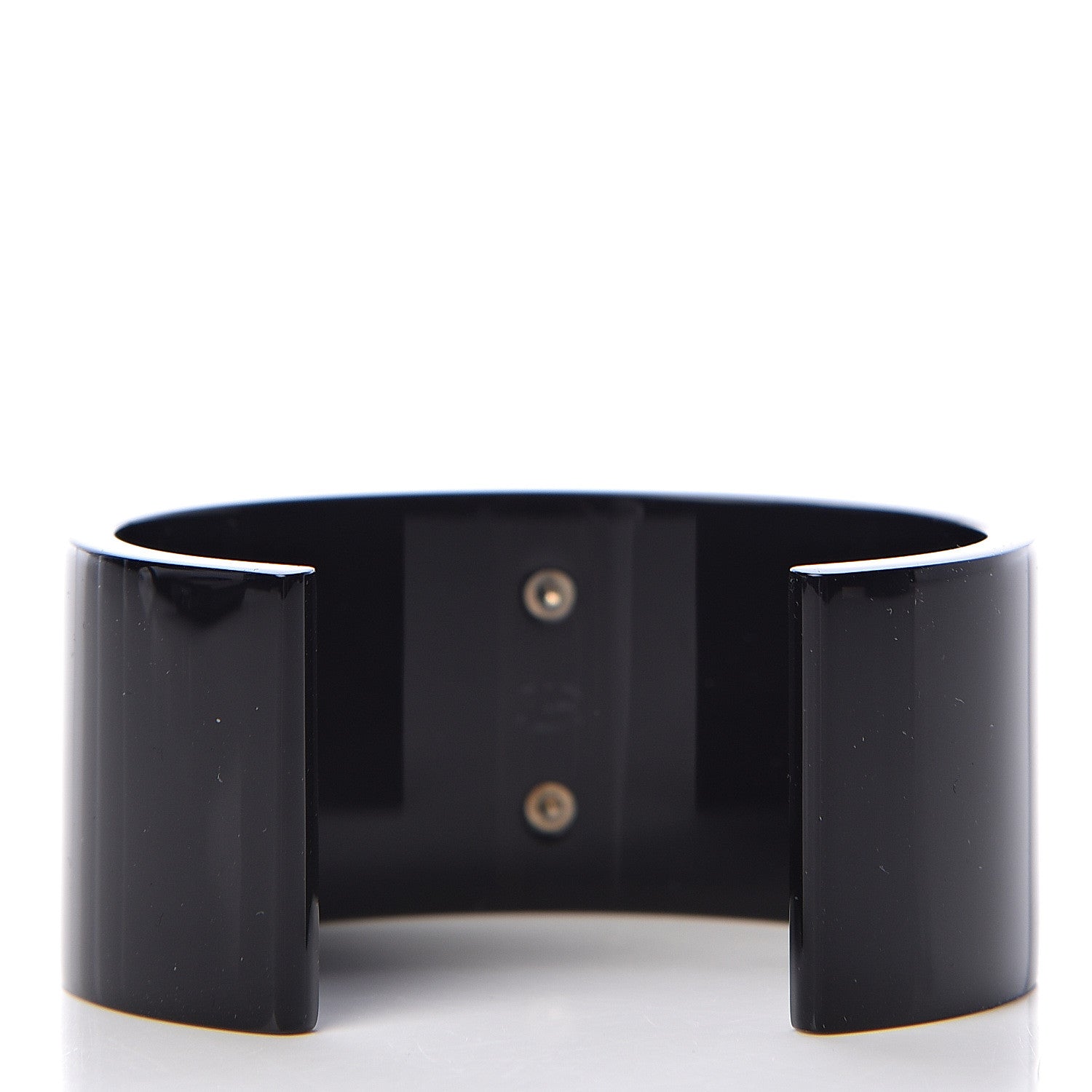Chanel Resin CC Cuff Gold Black 3 of 4