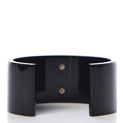 Chanel Resin CC Cuff Gold Black 3 of 4