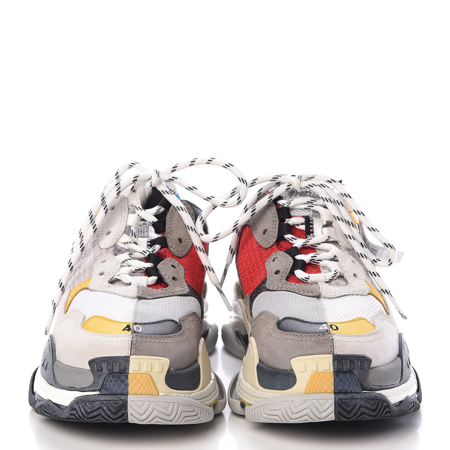 Balenciaga Fabric Mesh Half & Half Colorways Mens Triple S Sneakers 40 Grey Blue Rouge Jaune Black 2 of 9