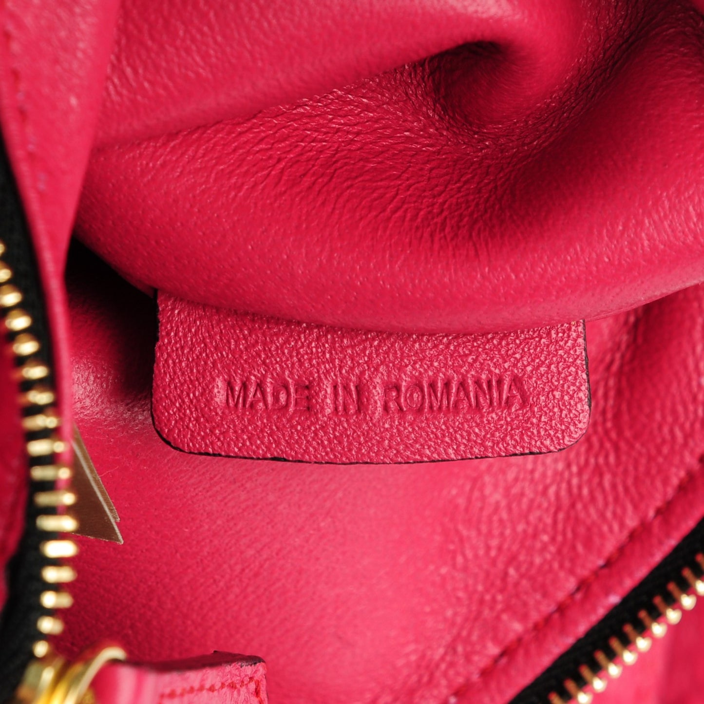 Signature Grain Calfskin Check Embossed Small Canterbury Tote Vibrant Fuchsia