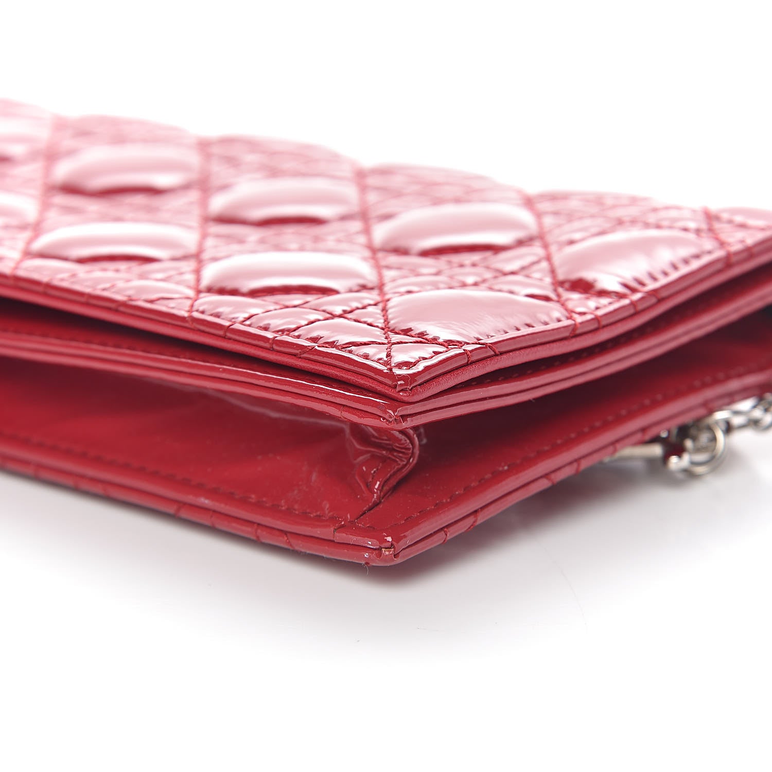Christian Dior Patent Cannage Lady Dior Convertible Clutch Red 11 of 12