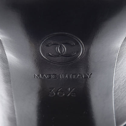 Chanel Calfskin Escarpins CC Pumps 36.5 Black 8 of 13
