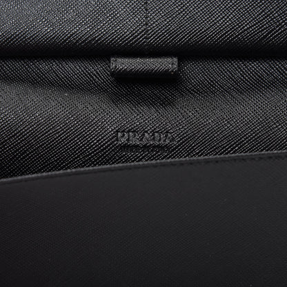 Prada Saffiano Large Zip Around Travel Wallet Black 6 of 8