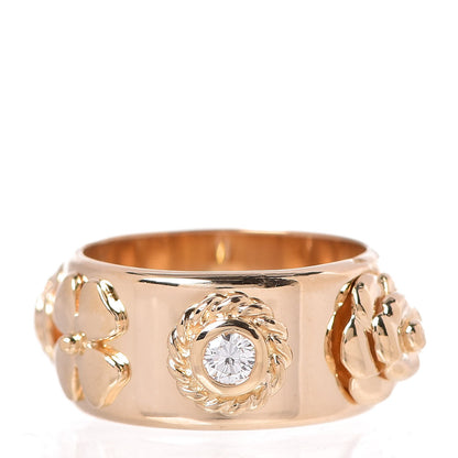 Chanel 18K Yellow Gold Diamond Camellia Band Ring 50 5.25 3 of 5