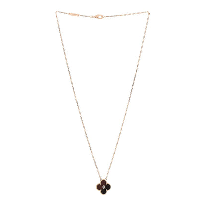 Van Cleef & Arpels 18K Rose Gold Diamond Bulls Eye Vintage Alhambra Pendant Necklace 3 of 7
